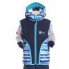softshellová vesta pro kluky, tm. modrá + modré pruhy, předek
