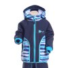 softshellová bunda pro kluky, tm. modrá + modré pruhy
