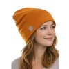 dámská čepice s ohrnutým lemem, koňak