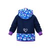 dívčí softshellová bunda, modrá, srdce, zada