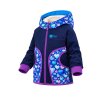 dívčí softshellová bunda, modrá, srdce, polobok