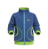 svetrová mikina pro kluky, tm. modrá, zelené lemy, žraloci na modré
