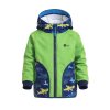 softshellová bunda pro kluky, zelená, žraloci na modré