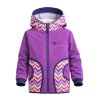 dívčí softshellová bunda, fialová, modrá, chevron