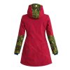 dámský softshellový kabát, červený, vzor Klimtova louka, zada