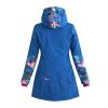 dámský softshellový kabát, petrolejový, ostružinový, zada