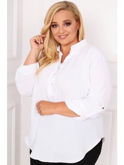 Dámska pohodlná plus size blúzka Glorin biela