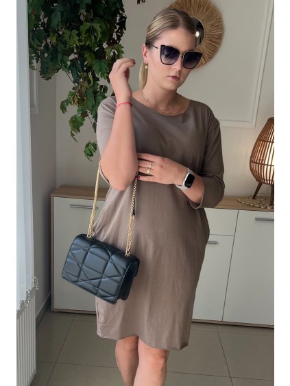 Krátke basic bavlnené plus size šaty pre moletky Julia fango