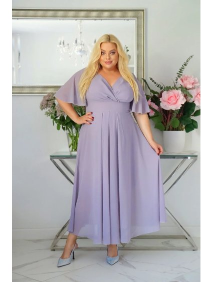 Dlhé dámske spoločenské šaty pre moletky Vanes sivé