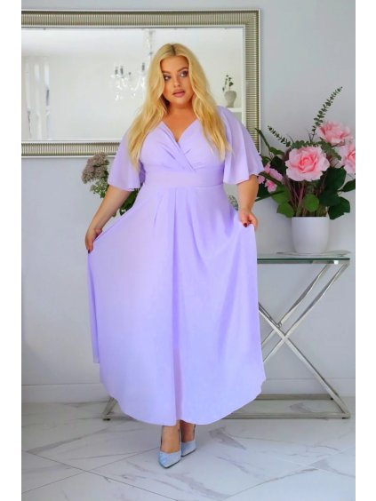 Dlhé dámske spoločenské šaty pre moletky Vanes svetlofialové