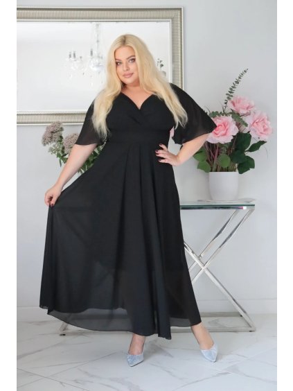 Dlhé dámske spoločenské šaty pre moletky Vanes čierne