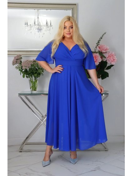 Dlhé dámske spoločenské šaty pre moletky Vanes kráľovské modré