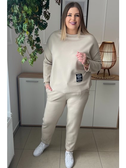 Pohodlná dámska plus size súprava Malera béžová