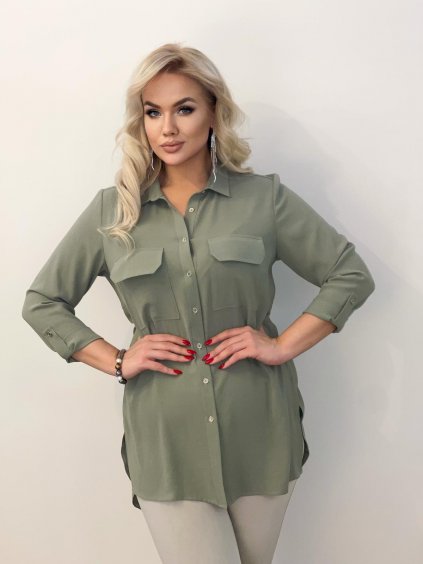 Elegantná dámska košeľa pre moletky Afra khaki