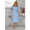 Midi šaty s 3/4 rukávom a zaväzovaním pre moletky Erina bledomodré