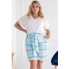 Vzdušné letné plus size kraťasy Londra modré kárované