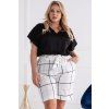 Vzdušné letné plus size kraťasy Londra biele kárované