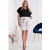Vzdušné letné plus size kraťasy Londra biele kárované