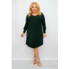 ZĽAVA Krátke trapézové šaty pre moletky s rozparkami na rukávoch Malvine tmavozelené