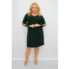 ZĽAVA Krátke trapézové šaty pre moletky s rozparkami na rukávoch Malvine tmavozelené
