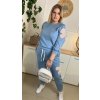 Pohodlná plus size tepláková súprava Lineta modrá