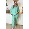 Jednoduchý pohodlný plus size komplet Julie mentolový