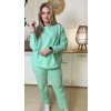 Jednoduchý pohodlný plus size komplet Julie mentolový