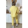 Jednoduchý pohodlný plus size komplet Julie žltý