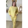 Jednoduchý pohodlný plus size komplet Julie žltý