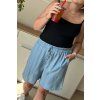 Pohodlné dámske letné plus size kraťasy Iriana modré