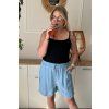 Pohodlné dámske letné plus size kraťasy Iriana modré
