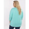Pohodlné plus size tričko s 3/4 rukávom Janelle tyrkysové