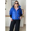 Krátka dámska prechodná plus size bunda Lorien modrá