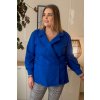 Elegantná dámska bavlnená blúzka so zaväzovaním pre moletky June kráľovská modrá
