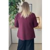 Elegantné dámske plus size sako s dlhými rukávmi Khloe slivkové