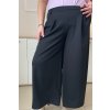Elegantné dámske nohavice rozšíreného strihu pre moletky Mayla čierne