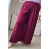 Elegantné dámske nohavice rozšíreného strihu pre moletky Mayla bordové