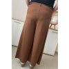 Elegantné dámske nohavice rozšíreného strihu pre moletky Mayla hnedé