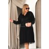 Elegantné krátke dámske košeľové šaty s tylom pre moletky Casa čierne