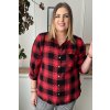 NA SKLADE Károvaná predĺžená košeľa pre moletky Roselyn červená