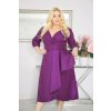 Krátke dámske spoločenské šaty s jemným leskom pre moletky Timera fialové
