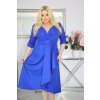 Krátke dámske spoločenské šaty s jemným leskom pre moletky Timera kráľovské modré