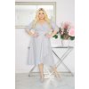 Krátke dámske spoločenské šaty s jemným leskom pre moletky Timera strieborné