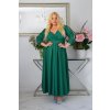 Dlhé dámske šaty s rozparkami na rukávoch pre moletky Sabine zelené