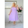 Vzdušné dámske midi šaty s tylom pre moletky Lydia svetlofialové