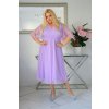 Vzdušné dámske midi šaty s tylom pre moletky Lydia svetlofialové