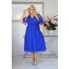 Vzdušné dámske midi šaty s tylom pre moletky Lydia kráľovské modré