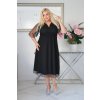 Vzdušné dámske midi šaty s tylom pre moletky Lydia čierne