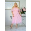 Vzdušné dámske midi šaty s tylom pre moletky Lydia púdrovo ružové