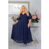 Dlhé dámske spoločenské šaty pre moletky Vanes tmavomodré
